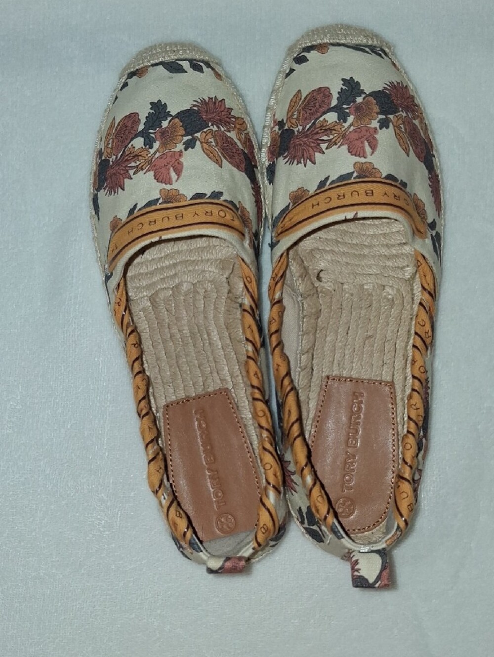 Tory Burch Floral Canvas Espadrilles in Cream, Rust and Brown - Picture 7 of 7